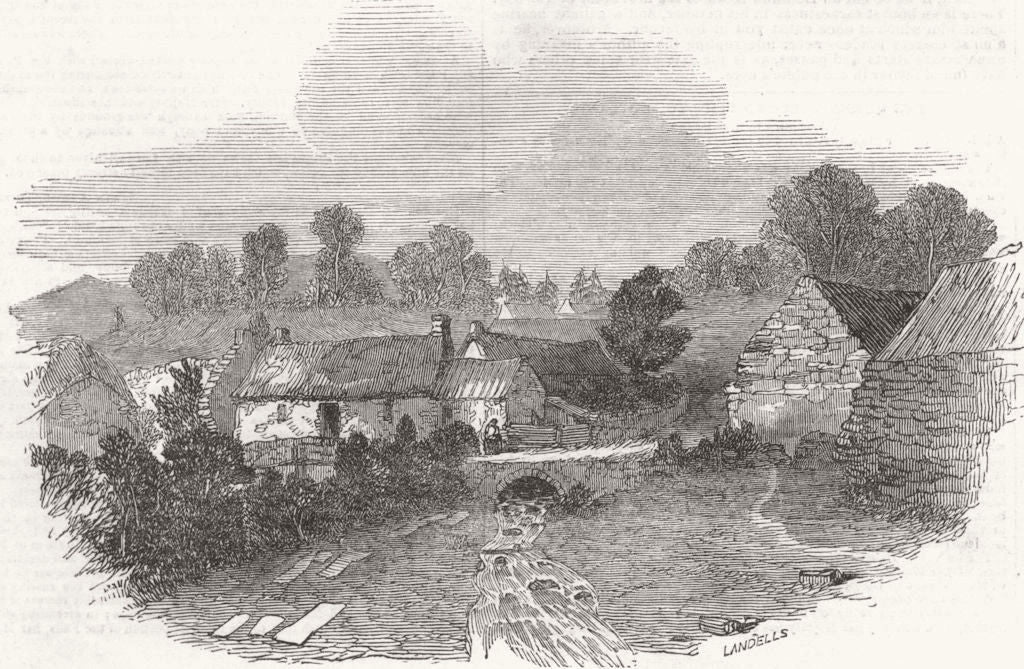 SCOTLAND. Cottages at Blair Athol 1844 old antique vintage print picture